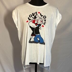 Popeye Unique Vintage Love Unisex Graphic Tee - Large